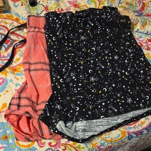 Black, Blue Shell  and Pink Patterned Pajama Shorts 3pr  "See All 3 Pair"